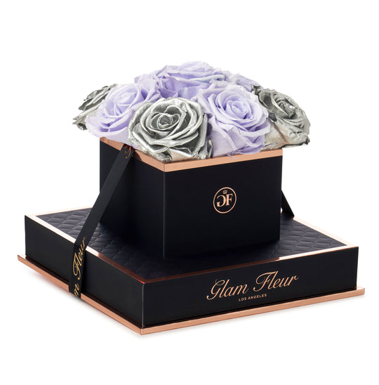 Noir Chic Metallic Silver and Glow Lavender