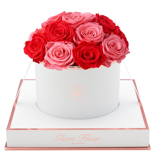 Blanche Round Light Pink and Light Red