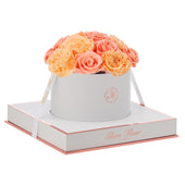 Blanche Round Van Gogh Peach and Coral Preserved Roses