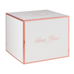 Blanche Square Baby Lily and Glow Pink Preserved Roses