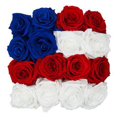 Blanche Square Flag Preserved Roses