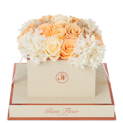 Montagé Square Peach Creme Fusion Preserved Flowers