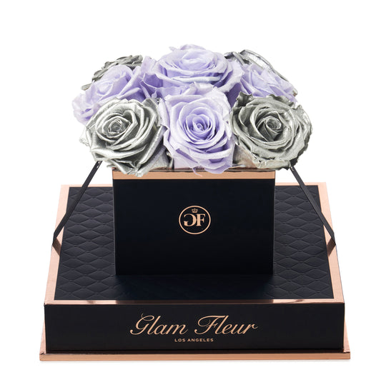 Noir Chic Metallic Silver and Glow Lavender