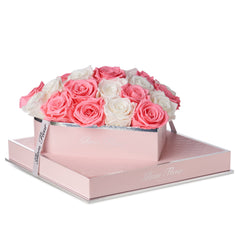 Rosé Heart White and Light Pink Preserved Roses