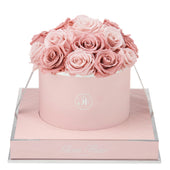 Rosé Round Classic Pink and Blush Preserved Roses