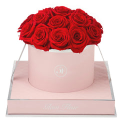 Rosé Round Light Red Luxury Preserved Roses