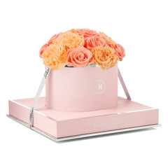 Rosé Round Van Gogh Peach and Coral Preserved Roses
