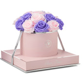 Rosé Round Violet and Baby Pink Preserved Roses