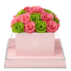 Rosé Square Green and Light Pink