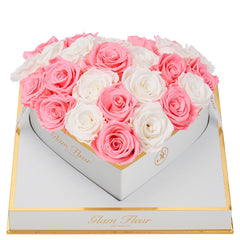 Blanche Heart White and Light Pink